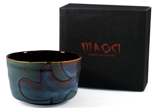 Maoci Matcha-Schale Braun mit Muster
