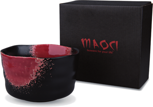 Maoci Matcha-Schale Schwarz/Rot