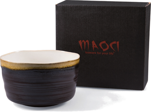 Maoci Matcha-Schale Braun innen Weiß